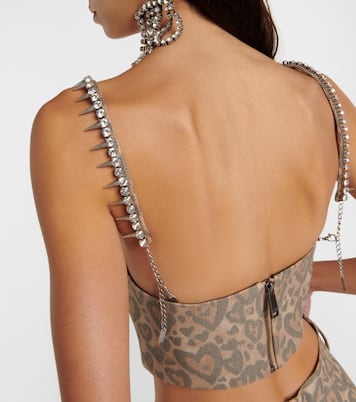 Embellished printed corset top | Area