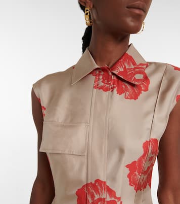 Floral silk midi dress | Ferragamo
