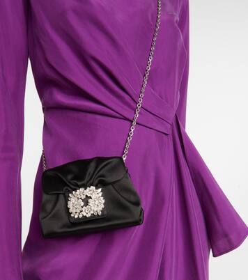 Bouquet embellished satin shoulder bag | Roger Vivier