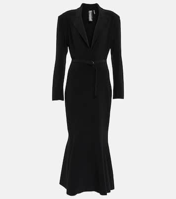 Belted jersey fishtail midi dress | Norma Kamali