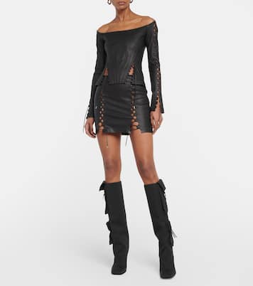 Hinge-seam leather miniskirt | Dion Lee