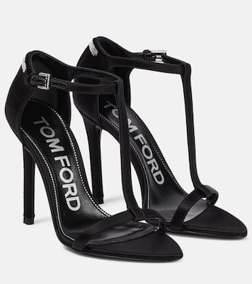 T crystal-embellished satin sandals | Tom Ford