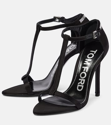 T crystal-embellished satin sandals | Tom Ford