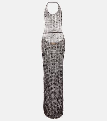 Abito lungo con paillettes e cut-out | Aya Muse