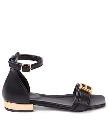 Logo faux leather sandals | Balmain Kids