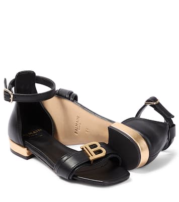 Logo faux leather sandals | Balmain Kids