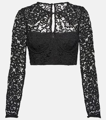 Crop top de encaje calado | Self-Portrait