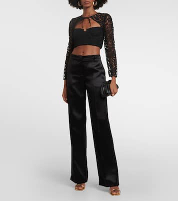 Crop top de encaje calado | Self-Portrait