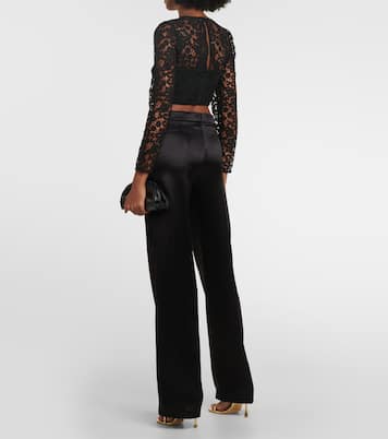 Crop top de encaje calado | Self-Portrait