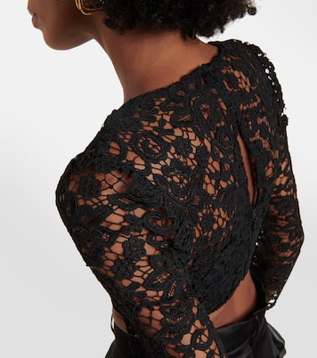 Crop top de encaje calado | Self-Portrait