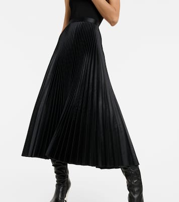 Falda midi de satén plisadan efecto cocodrilo | Alaïa