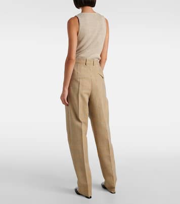 Prince of Wales check straight pants | Bottega Veneta