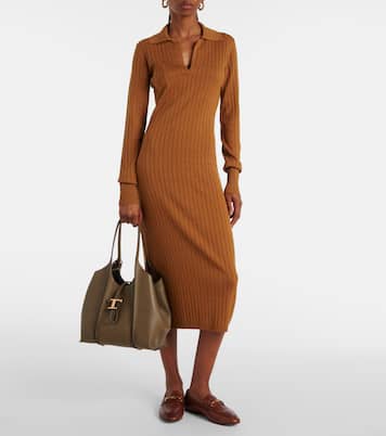 Robe midi en soie et coton | Tod's