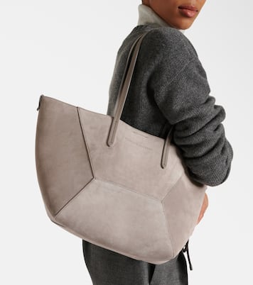 Borsa Duo Large in suede | Brunello Cucinelli