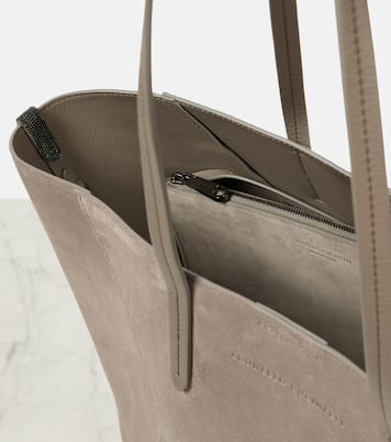 Borsa Duo Large in suede | Brunello Cucinelli