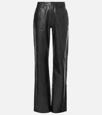 Gerade High-Rise-Hose Tess aus Lederimitat | 7 For All Mankind