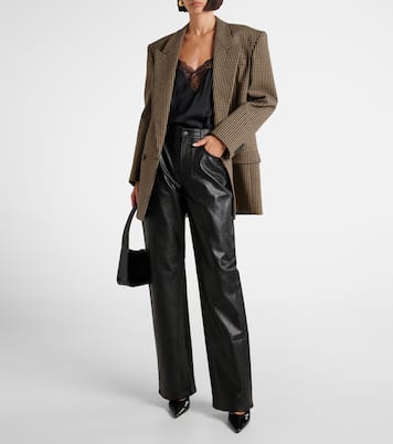Gerade High-Rise-Hose Tess aus Lederimitat | 7 For All Mankind