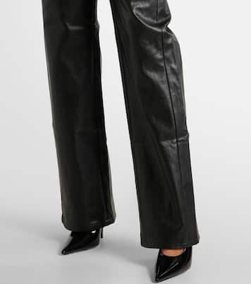 Gerade High-Rise-Hose Tess aus Lederimitat | 7 For All Mankind