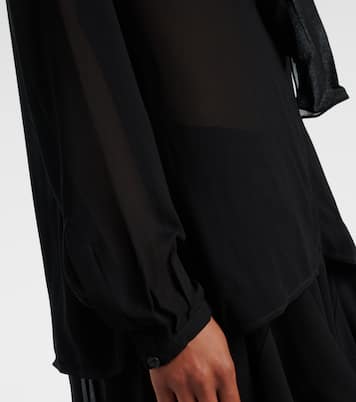 Blusa in georgette con fiocco | Alaïa