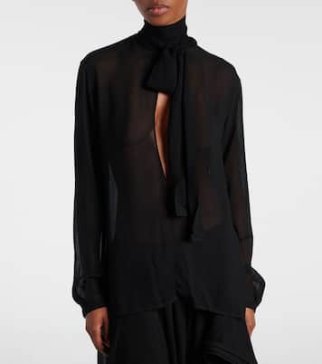 Tie-neck georgette blouse | Alaïa