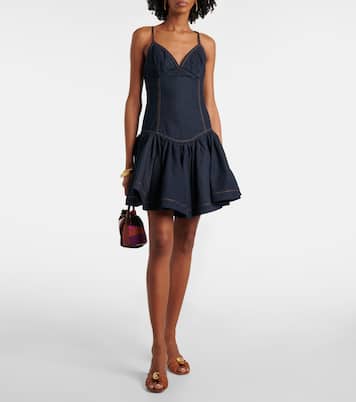 Vestido corto Crush de denim | Zimmermann