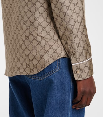 Camicia in twill di seta GG | Gucci