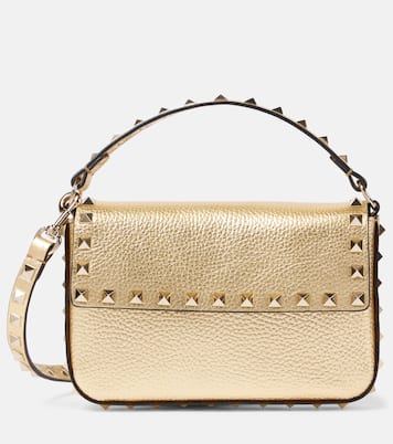 Schultertasche Rockstud Mini aus Metallic-Leder | Valentino Garavani