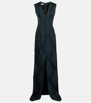 Abito lungo in jacquard floreale | Dries Van Noten
