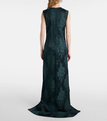 Abito lungo in jacquard floreale | Dries Van Noten