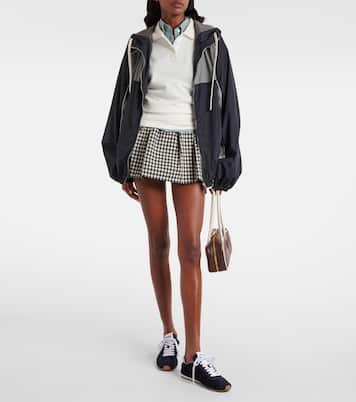 Mini-jupe Bubble en coton à carreaux | Miu Miu