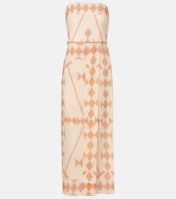 Vestido largo de lino estampado | Johanna Ortiz
