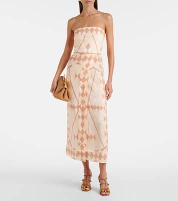 Vestido largo de lino estampado | Johanna Ortiz