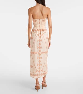 Vestido largo de lino estampado | Johanna Ortiz
