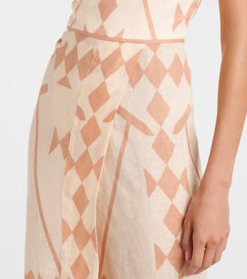 Vestido largo de lino estampado | Johanna Ortiz