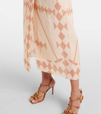 Vestido largo de lino estampado | Johanna Ortiz