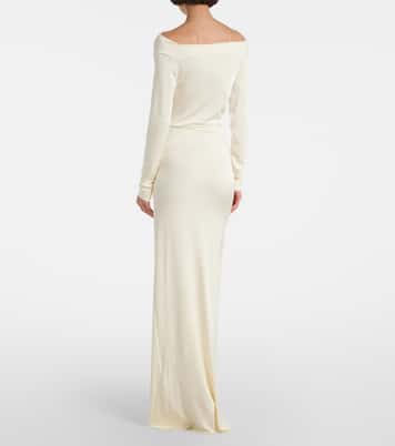 Draped off-shoulder jersey gown | Victoria Beckham