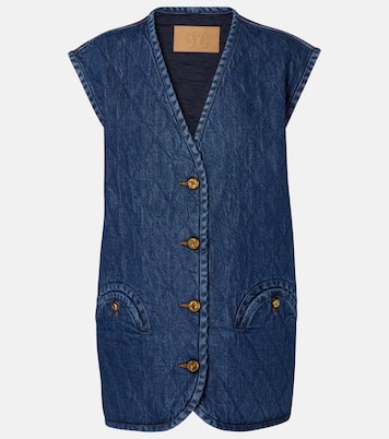Veste sans manches Suffolk matelassée en jean | Blazé Milano
