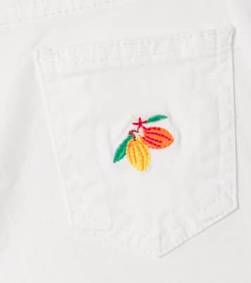 Embroidered cotton-blend twill pants | Fábula