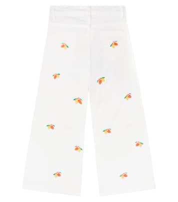 Embroidered cotton-blend twill pants | Fábula