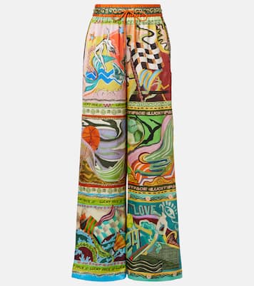 Pantalones palazzo Lucky Pace de seda | Alémais