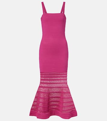 Vallarie ribbed-knit sheer midi dress | Simkhai