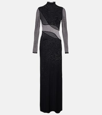 Paneled sheer mesh maxi dress | Alaïa