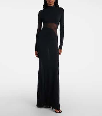 Paneled sheer mesh maxi dress | Alaïa