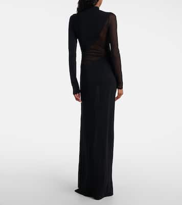 Paneled sheer mesh maxi dress | Alaïa