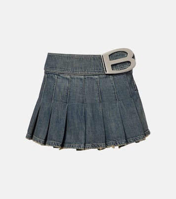Minifalda de denim plisada | Balenciaga