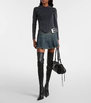 Minifalda de denim plisada | Balenciaga