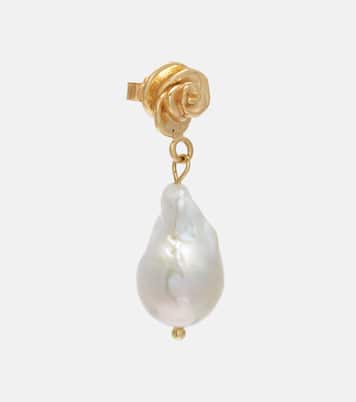 Baroque pearl gold-plated drop earrings | Magda Butrym