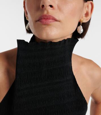 Baroque pearl gold-plated drop earrings | Magda Butrym