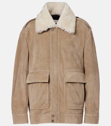 Drey shearling-trimmed suede jacket | Nour Hammour