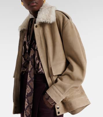 Jacke Drey aus Veloursleder mit Shearling | Nour Hammour